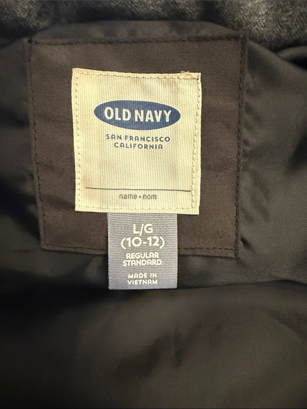 Old Navy Black and Light Gray Puffer Vest for Kids